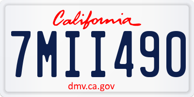 CA license plate 7MII490
