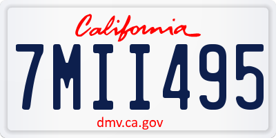 CA license plate 7MII495
