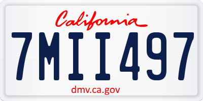 CA license plate 7MII497