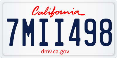 CA license plate 7MII498