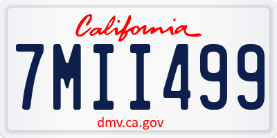 CA license plate 7MII499
