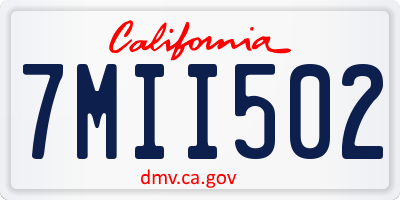 CA license plate 7MII502