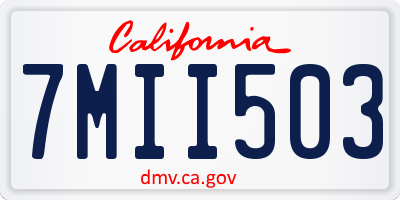 CA license plate 7MII503