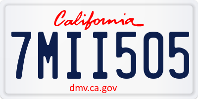 CA license plate 7MII505