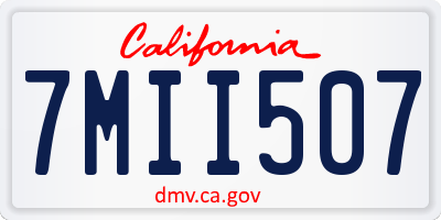CA license plate 7MII507