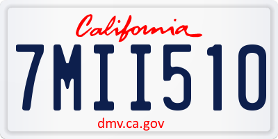 CA license plate 7MII510
