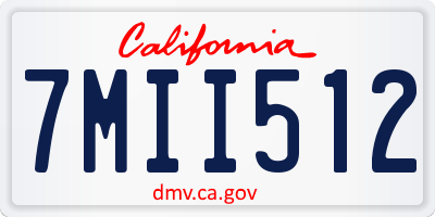 CA license plate 7MII512