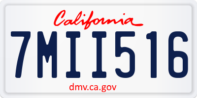 CA license plate 7MII516