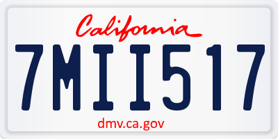 CA license plate 7MII517