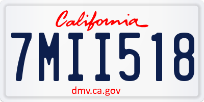 CA license plate 7MII518