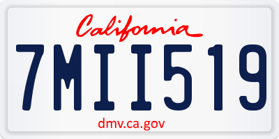 CA license plate 7MII519