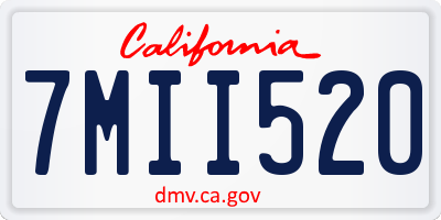 CA license plate 7MII520
