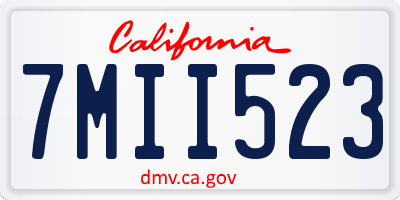 CA license plate 7MII523