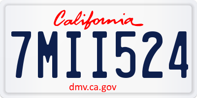 CA license plate 7MII524