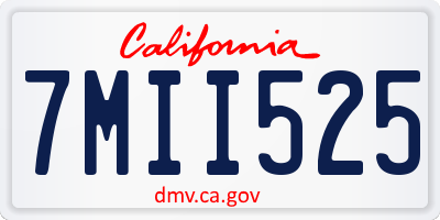 CA license plate 7MII525