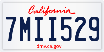 CA license plate 7MII529
