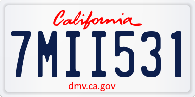 CA license plate 7MII531