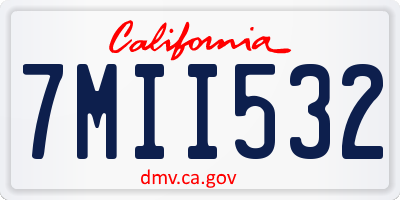 CA license plate 7MII532