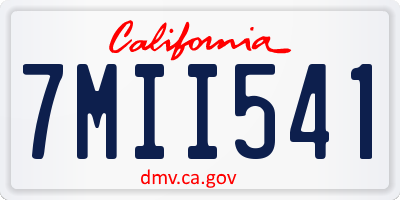 CA license plate 7MII541