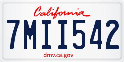 CA license plate 7MII542
