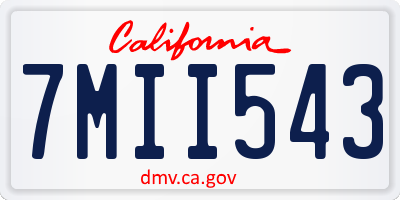 CA license plate 7MII543