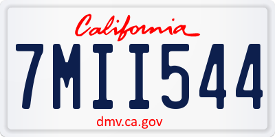 CA license plate 7MII544