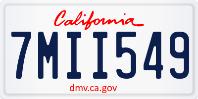 CA license plate 7MII549