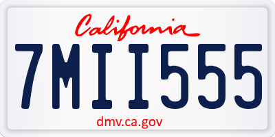 CA license plate 7MII555