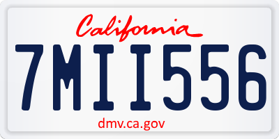 CA license plate 7MII556