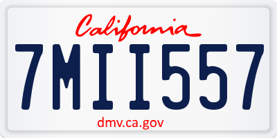 CA license plate 7MII557