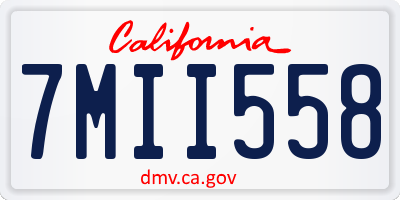 CA license plate 7MII558