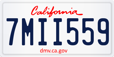 CA license plate 7MII559