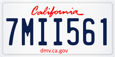 CA license plate 7MII561