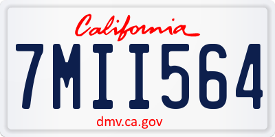 CA license plate 7MII564