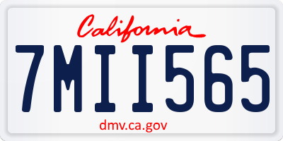 CA license plate 7MII565