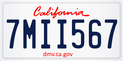 CA license plate 7MII567