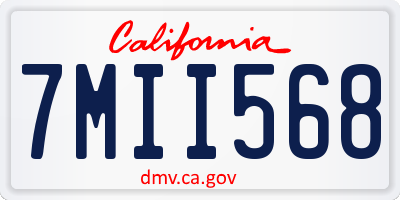 CA license plate 7MII568