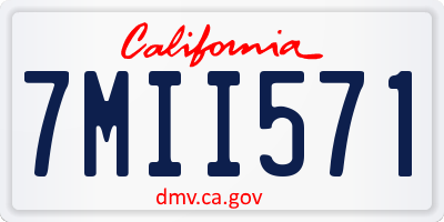 CA license plate 7MII571