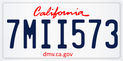 CA license plate 7MII573