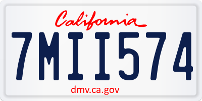 CA license plate 7MII574