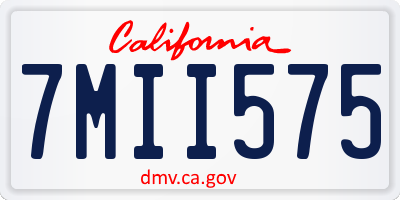 CA license plate 7MII575