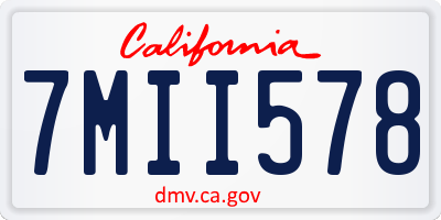 CA license plate 7MII578