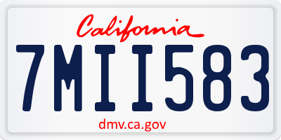 CA license plate 7MII583