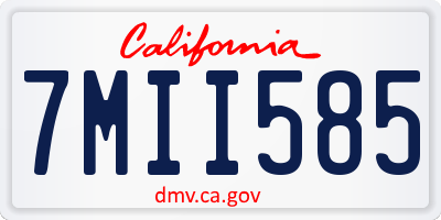 CA license plate 7MII585
