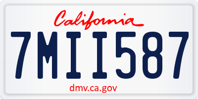 CA license plate 7MII587