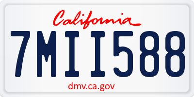 CA license plate 7MII588