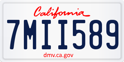 CA license plate 7MII589