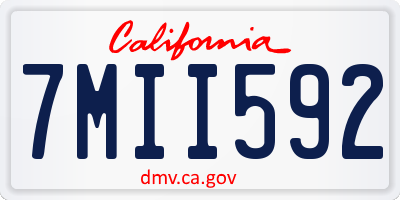 CA license plate 7MII592