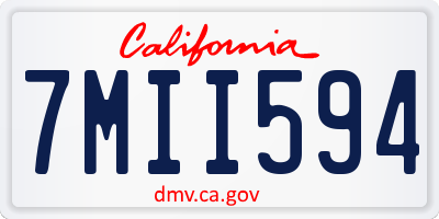 CA license plate 7MII594