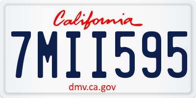CA license plate 7MII595
